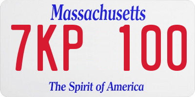 MA license plate 7KP100
