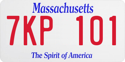 MA license plate 7KP101