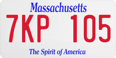 MA license plate 7KP105
