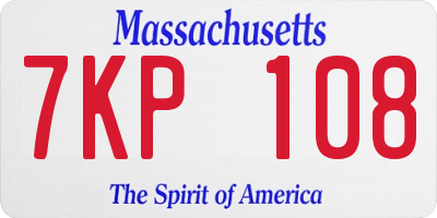 MA license plate 7KP108