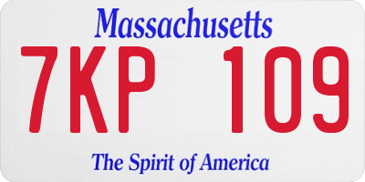 MA license plate 7KP109
