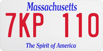 MA license plate 7KP110