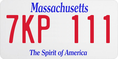 MA license plate 7KP111