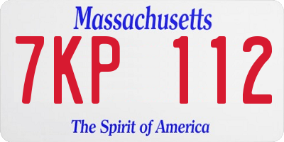 MA license plate 7KP112