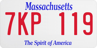 MA license plate 7KP119
