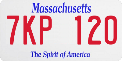 MA license plate 7KP120