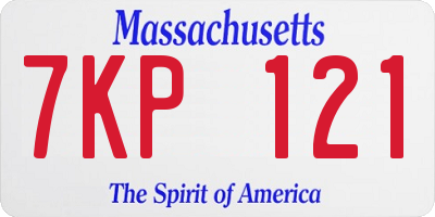MA license plate 7KP121