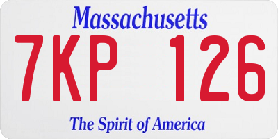 MA license plate 7KP126