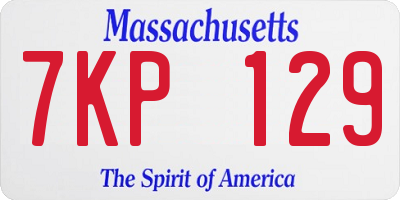 MA license plate 7KP129