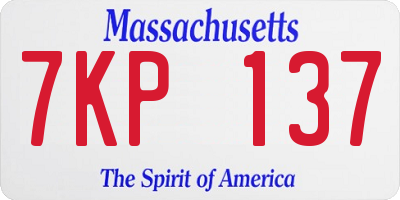 MA license plate 7KP137