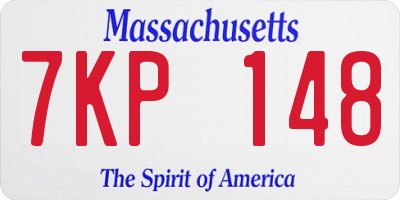 MA license plate 7KP148