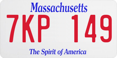 MA license plate 7KP149