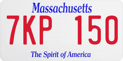 MA license plate 7KP150