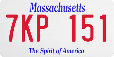 MA license plate 7KP151