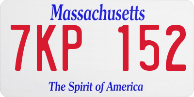 MA license plate 7KP152