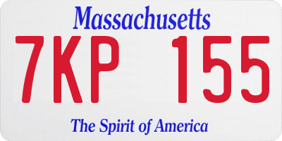 MA license plate 7KP155
