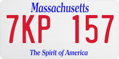 MA license plate 7KP157