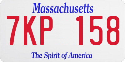 MA license plate 7KP158