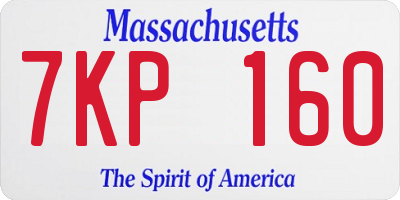 MA license plate 7KP160