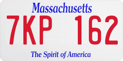 MA license plate 7KP162