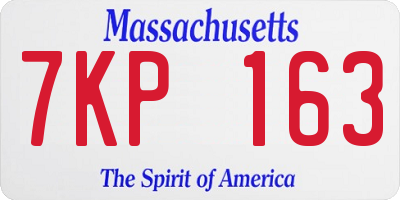 MA license plate 7KP163
