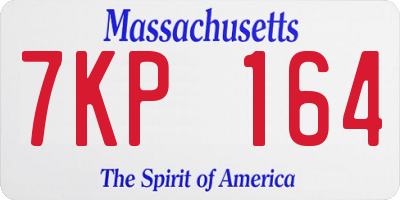 MA license plate 7KP164