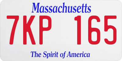 MA license plate 7KP165