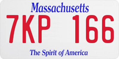MA license plate 7KP166