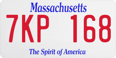 MA license plate 7KP168