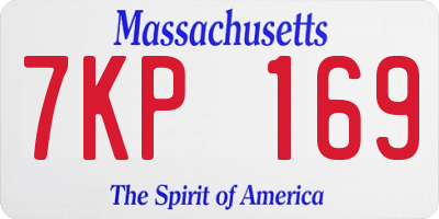 MA license plate 7KP169