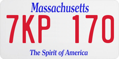 MA license plate 7KP170