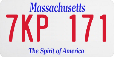 MA license plate 7KP171