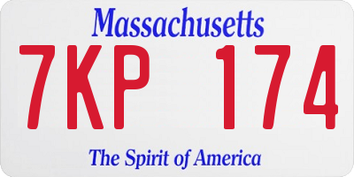 MA license plate 7KP174