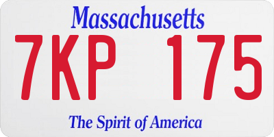 MA license plate 7KP175