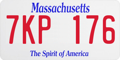 MA license plate 7KP176