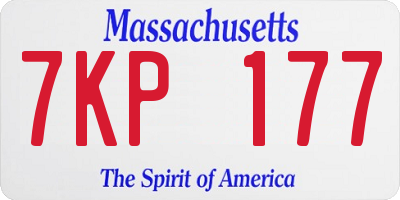 MA license plate 7KP177