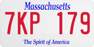 MA license plate 7KP179
