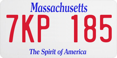 MA license plate 7KP185