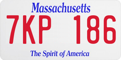 MA license plate 7KP186
