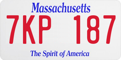 MA license plate 7KP187