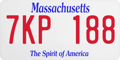MA license plate 7KP188