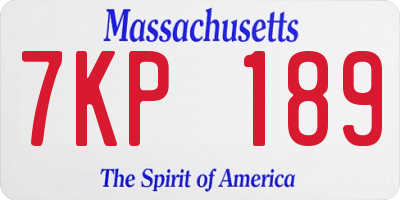 MA license plate 7KP189