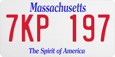 MA license plate 7KP197