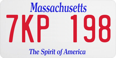 MA license plate 7KP198