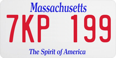 MA license plate 7KP199