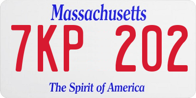 MA license plate 7KP202