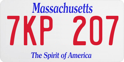MA license plate 7KP207
