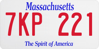 MA license plate 7KP221