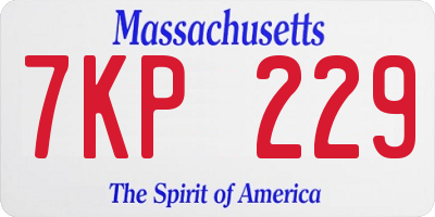 MA license plate 7KP229