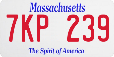 MA license plate 7KP239